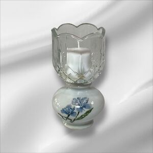Wicks N Sticks Vintage Ceramic & Crystal Candle Votive Holder
